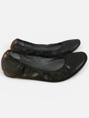 Donald J. Pliner Black Leather Classic Comfort Slip-On Ballet Flats Sz 10